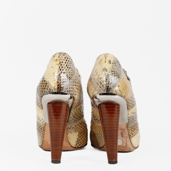 Dolce & Gabbana Alligator Peep-Toe Lace-Ups - Picture 3 of 10